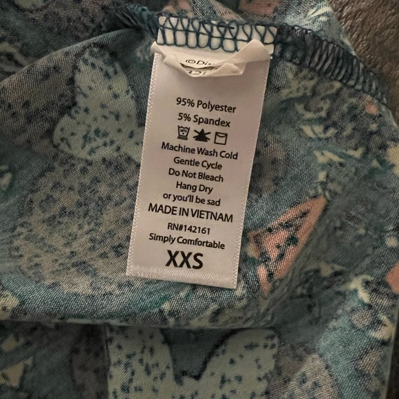 Lularoe Disney Minnie Mouse Green Carly Dress Size XXS - Picture 6 of 7